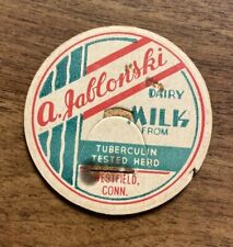 Vintage A. Jablonski Dairy Milk Bottle Cap Top Westfield Connecticut CT A8 picture