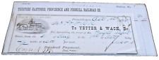 1875 HARTFORD PROVIDENCE & FISHKILL RAILROAD VOUCHER BILLHEAD picture