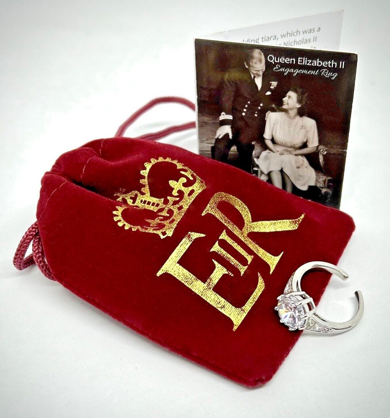 Queen Elizabeth II Engagement Ring Replica - Platinum Jubilee Royal Memorabilia