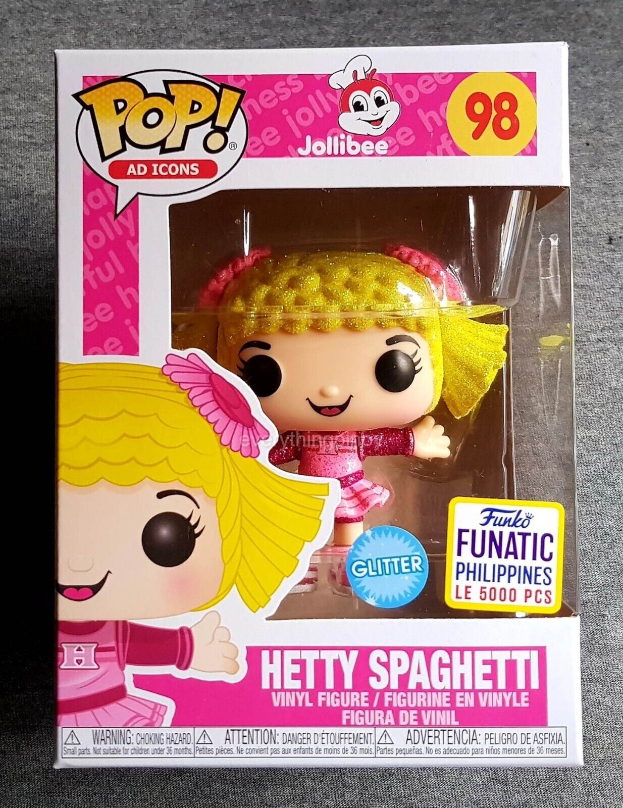 Funko POP Ad Icons No 98 Jollibee HETTY Spaghetti Glitter FFP Exclusive LE 5000