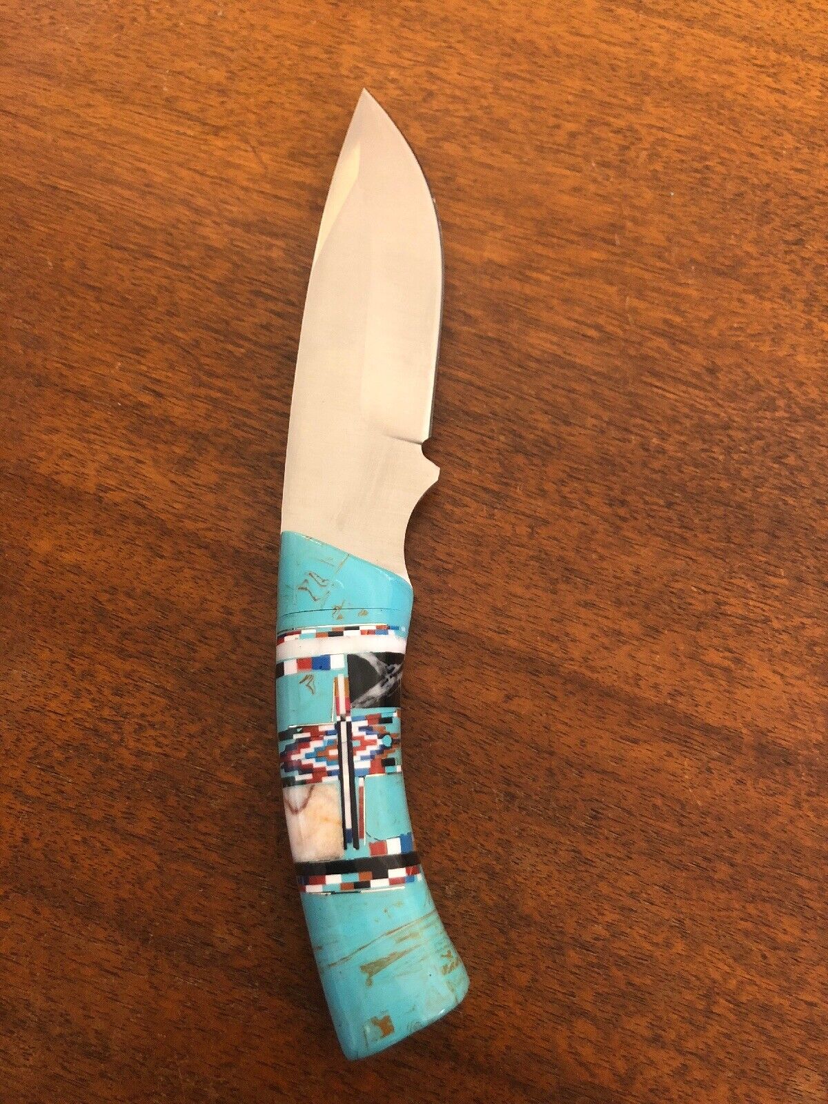 Native American Southwest Navajo Style Turquoise Inlay 10” Knife Nice Look #BB