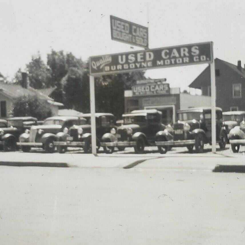Albany Oregon 1938 Burgoyne Motors Used Car Lot Model T 4th Street Photo F96