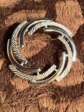 Vintage Sarah Coventry Silver Tone Round Scarf Pin Brooch 1 3/4
