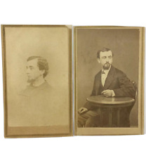 PROVIDENCE RI (2) Cicil War Era Victorian 1866 & 1868 SIGNED INSCRIBED ID CDV picture