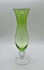 Miller Rogaska Reed & Barton Green Crystal Glass Clear Footed Vase picture
