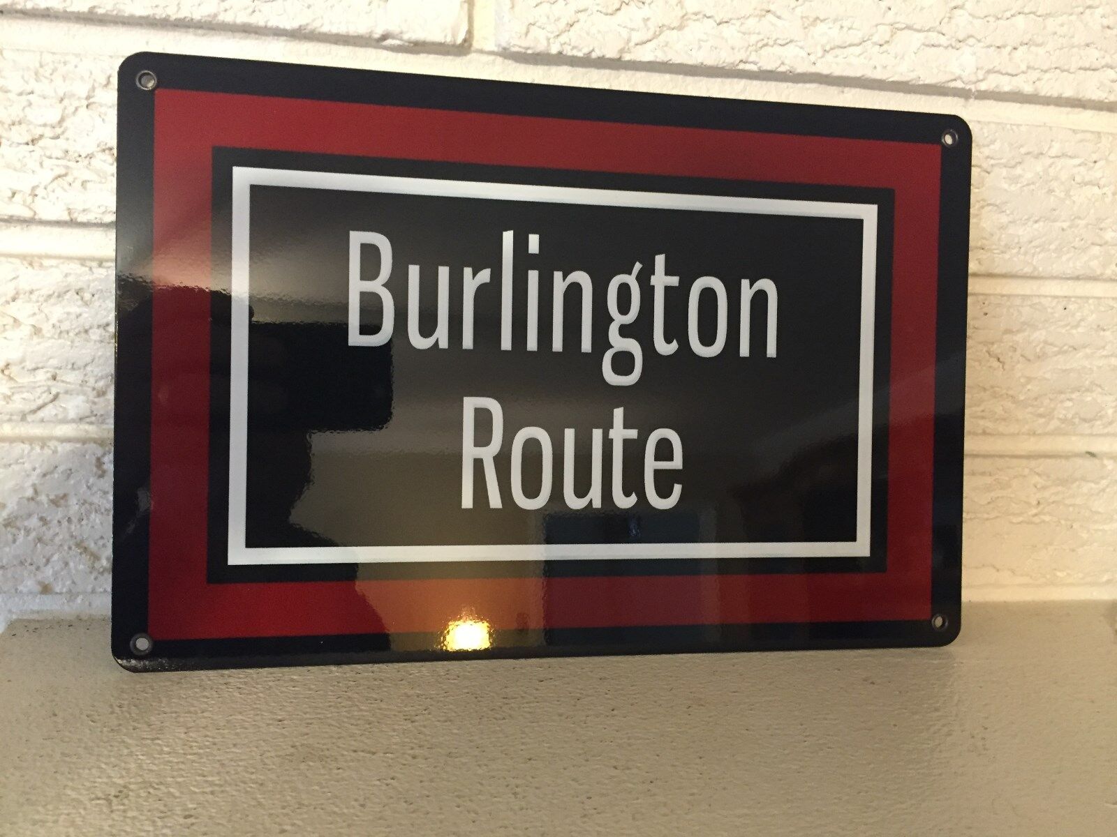 Burlington Route Aluminum Fallen Flag Train Sign New DL 8\