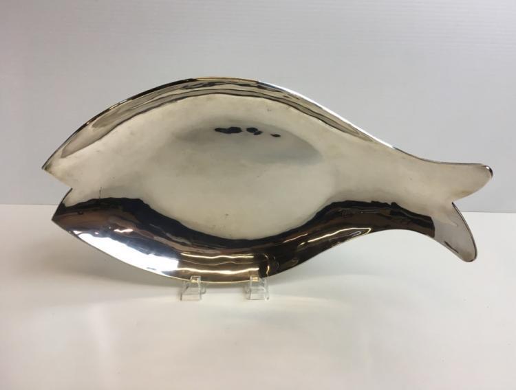 Huge Sterling Silver .925 Modernist Fish Bowl Platter, R. Sanchez Sanborns