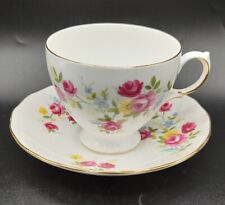 Vintage Queen Anne Bone China Pink Roses Teacup And Saucer picture