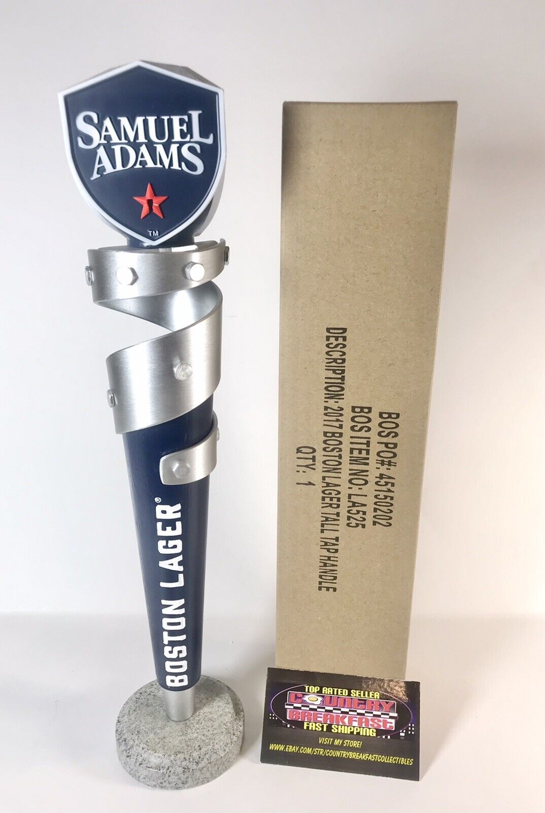 Samuel Sam Adams Boston Lager Logo Beer Tap Handle 13.5” Tall Brand New In Box