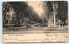 Barre Plains Massachusetts Park Street 1907 Vintage Postcard F12 picture