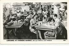 LOS ANGELES CA -Lunching At Farmers Market (3rd and Fairfax) Real Photo Postcard picture