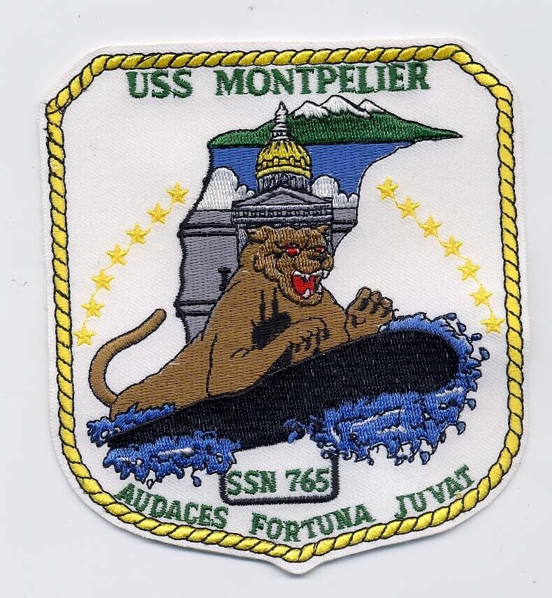 USS Montpelier SSN 765 - Crest - Capital, Cat, Sub - 4.5x5 in - BCP B168