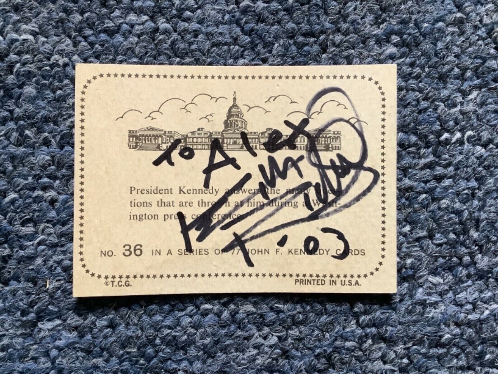 UNIQUE KEITH RICHARDS BOLD AUTOGRAPH(IN PERSON) on JFK TOPPS KENNEDY CARD