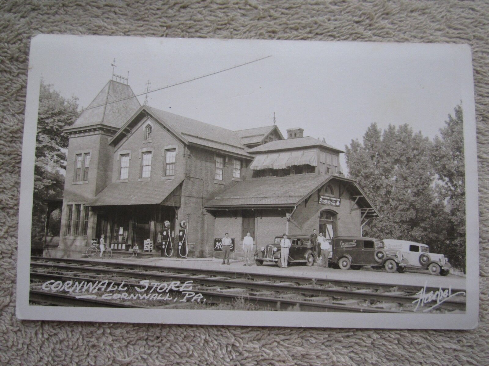 1920's-30's CORNWALL GROCERY STORE GAS STATION CORNWALL PA REAL PHOTO POSTCARD