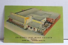 Original Last Word Chicken Restaurant, Downers Grove Illinois Linen Postcard picture