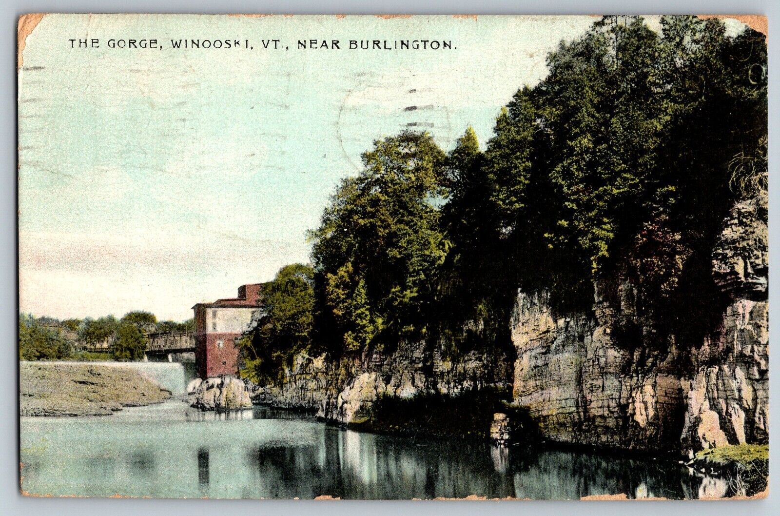 Burlington, Vermont VT - The Gorge, Winooski View - Vintage Postcard - Posted