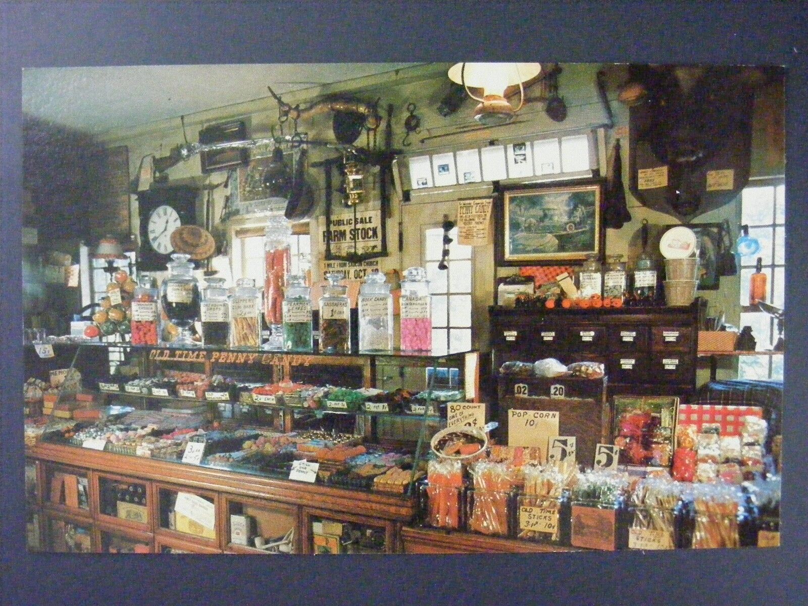 South Sudbury Mass Wayside Country Store Penny Candy Counter Postcard 1950s Vtg