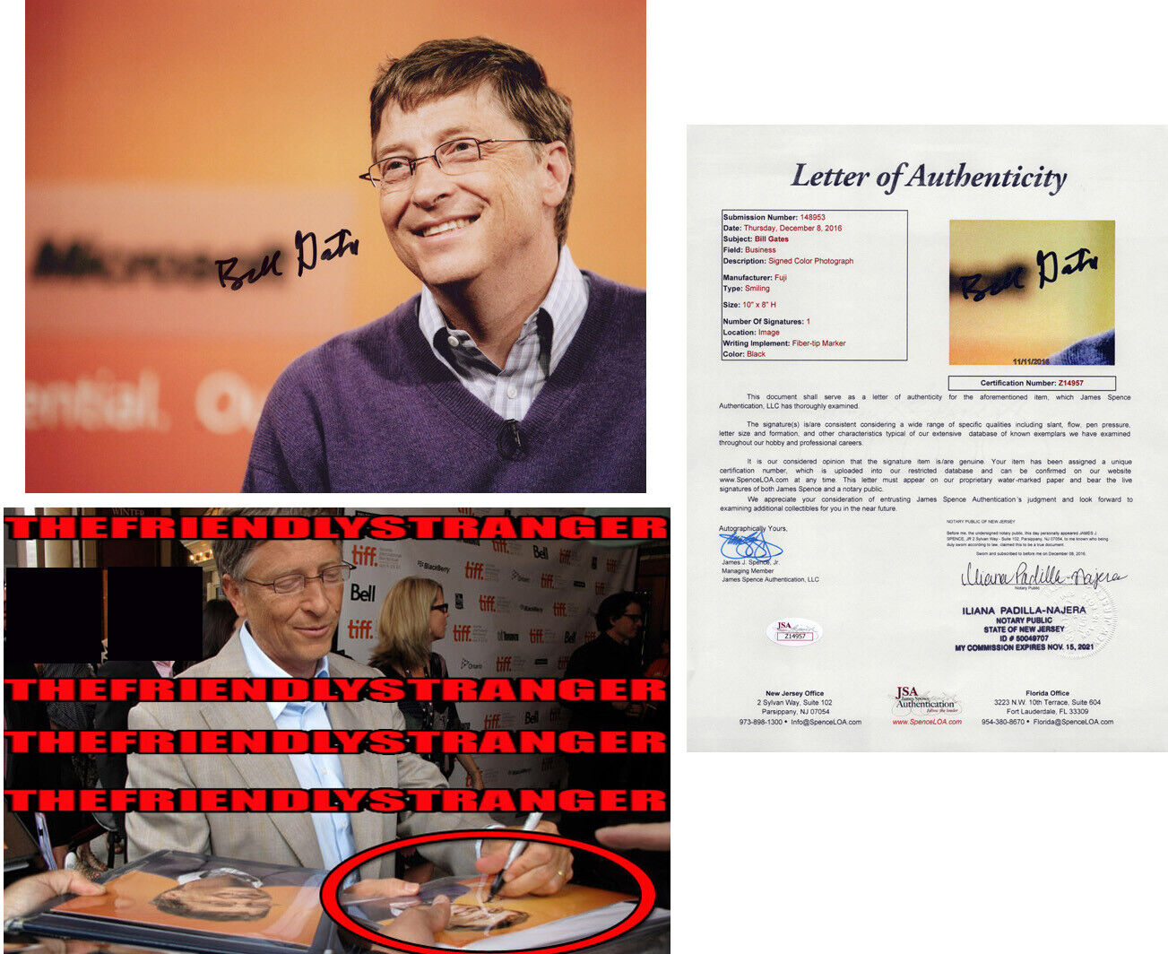 BILL GATES signed Autographed \