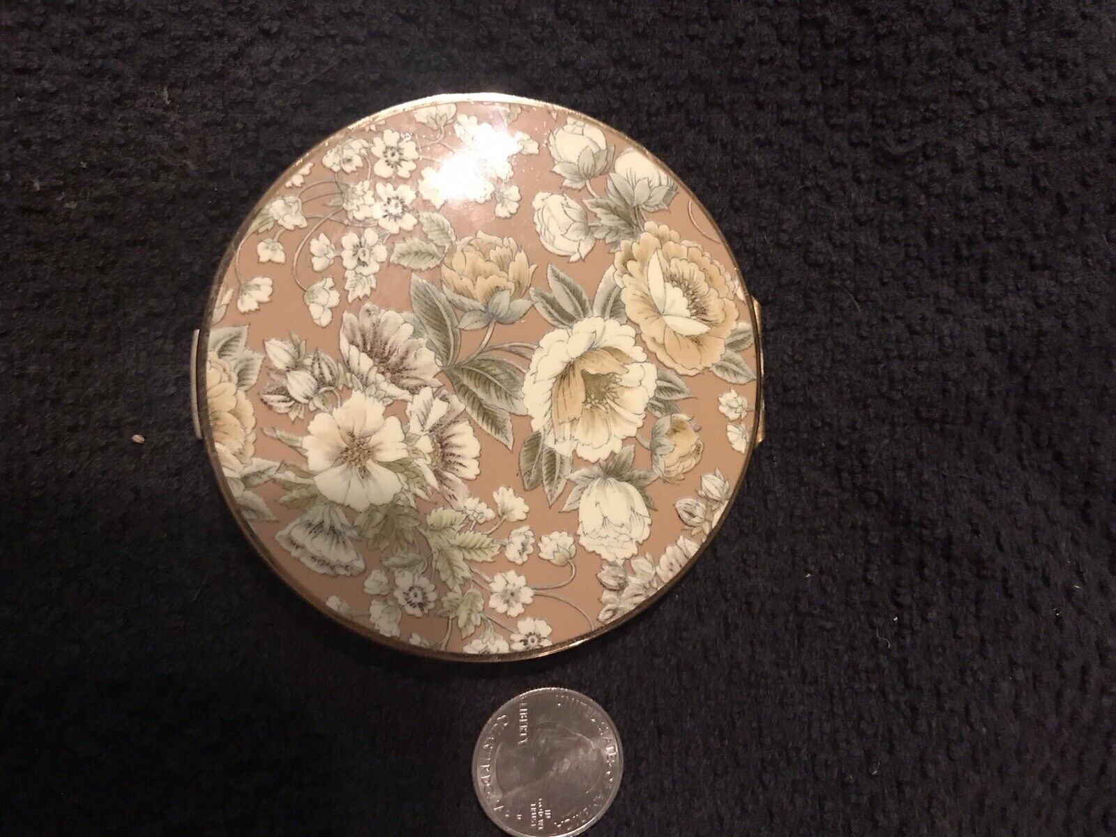 Vintage Stratton Compact Flowers Pattern England