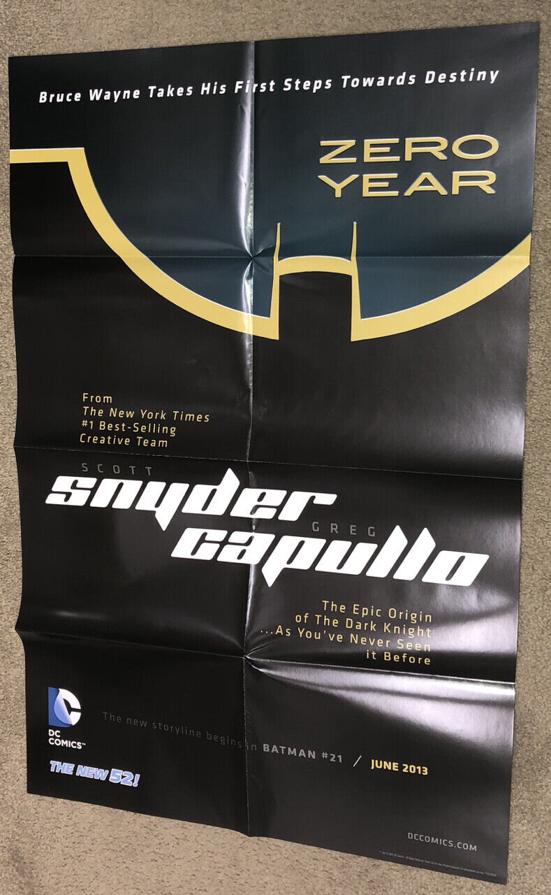 Scott Snyder & Greg Capullo DC Comics Batman Promo Poster ~ Zero Year