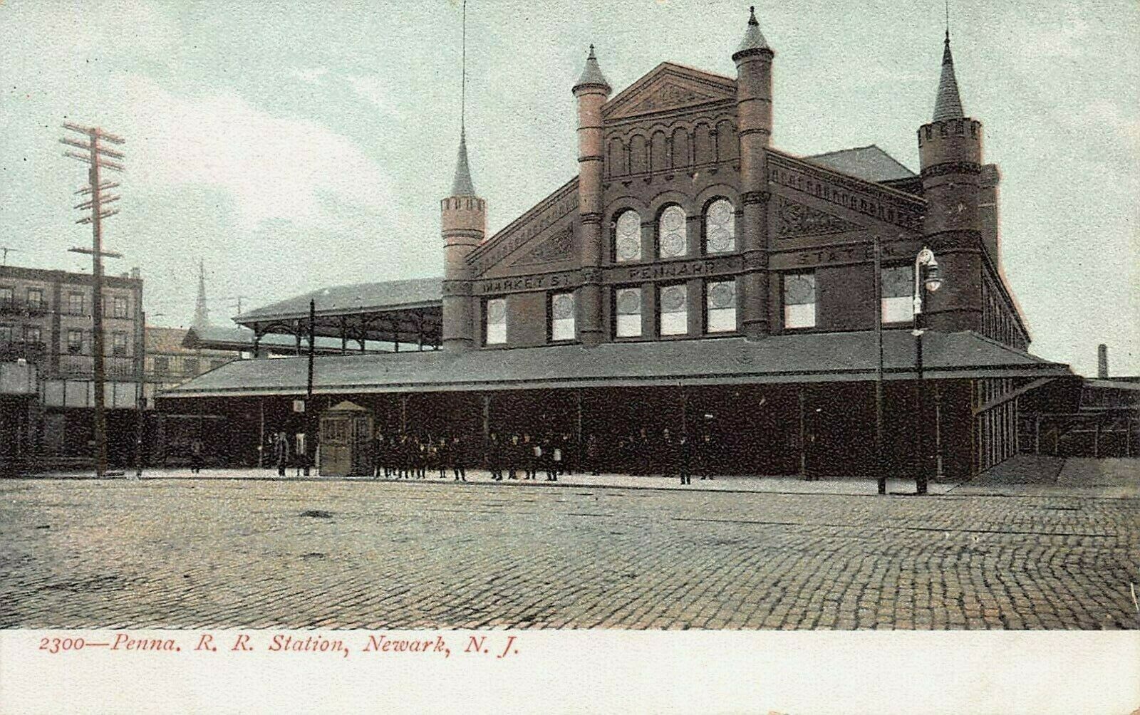 Pennsylvania Railroad Station, Newark, New Jersey, very early postcard, Unused 