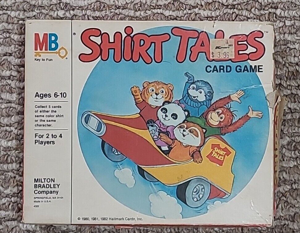 SHIRT TALES Card Game Cartoon Milton Bradley Board Game 1980s Vintage