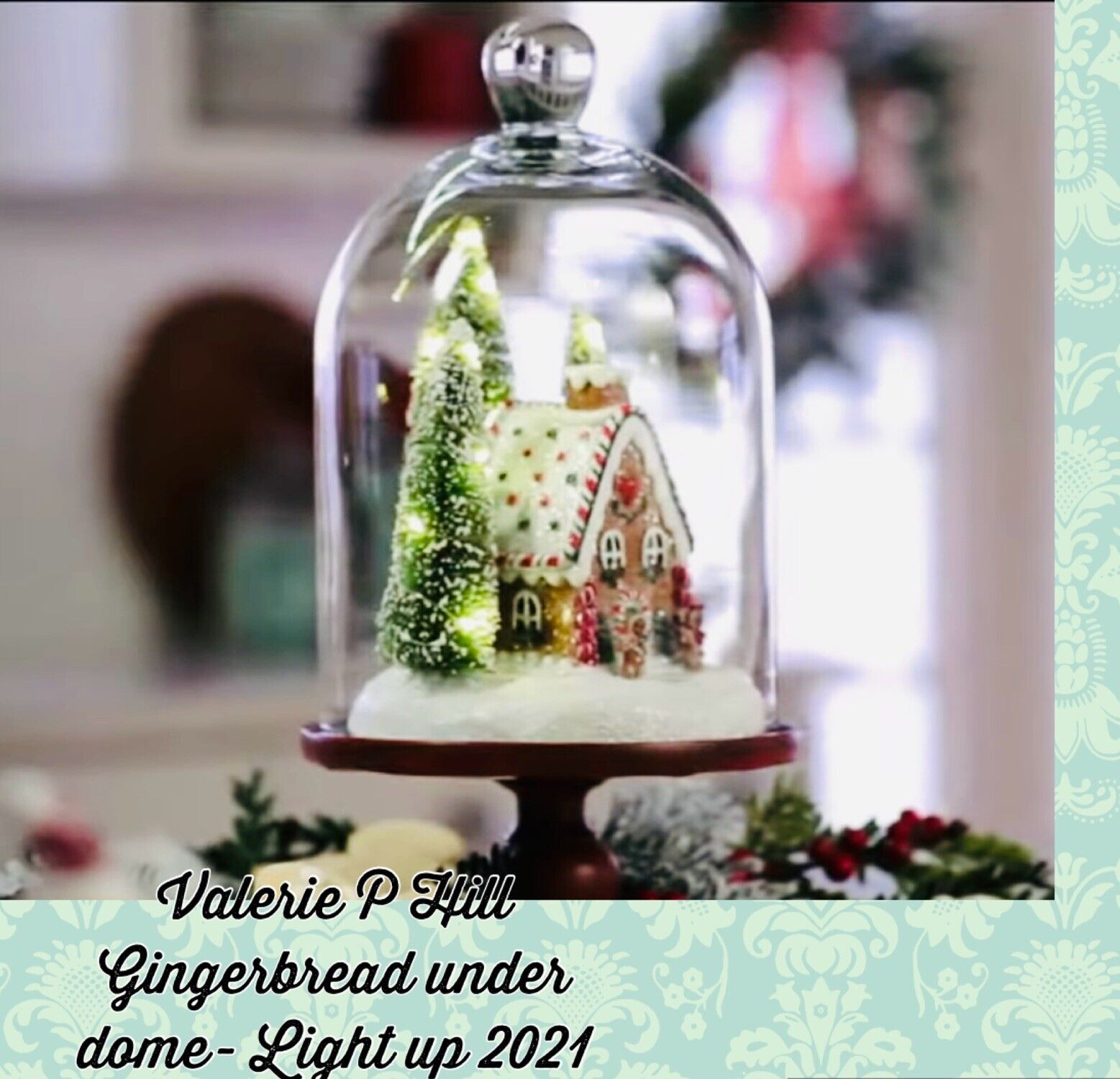 Holiday Gingerbread House Under Dome By Valerie Parr Hill QVC 2021