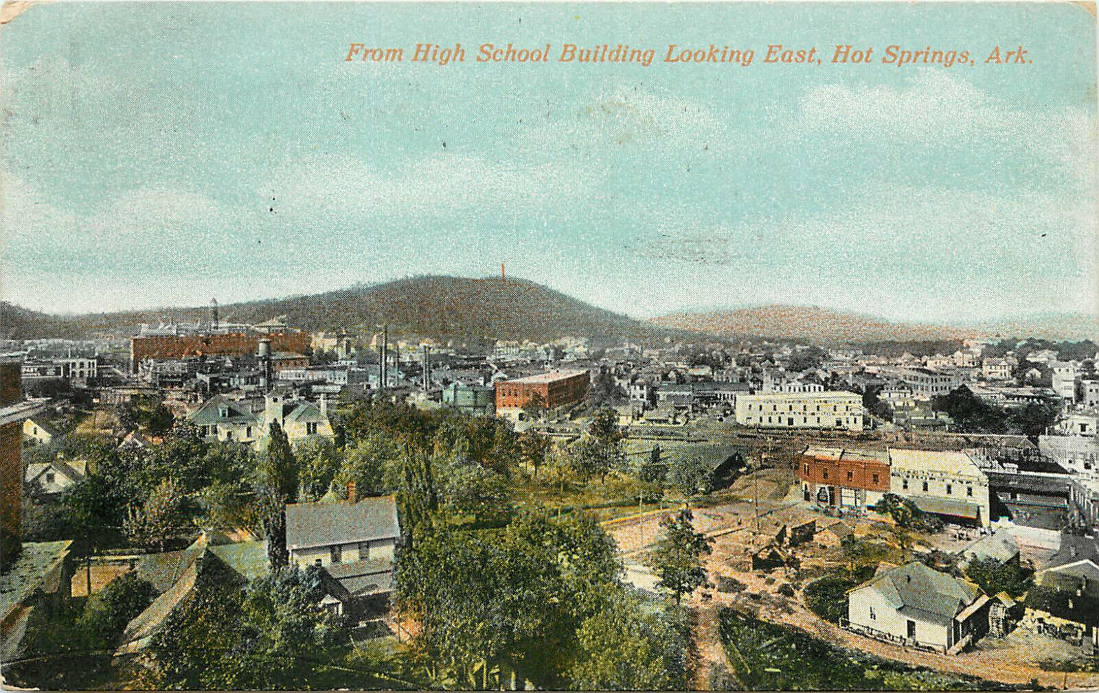 Wheelock Postcard From High School Building Looking East Hot Springs AR 