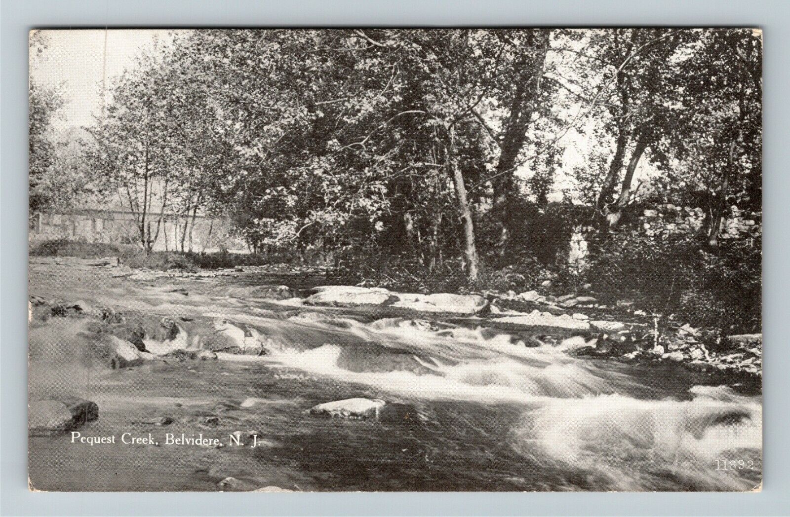 Belvidere NJ-New Jersey, Pequest Creek, Vintage Postcard
