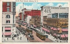 Albany New York Postcard North Pearl Street Trolleys Cars  About 1920s    W2* picture
