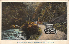 UPICK POSTCARD Greetings from Jeffersonville, Indiana c1910 Unposted - Old Car picture