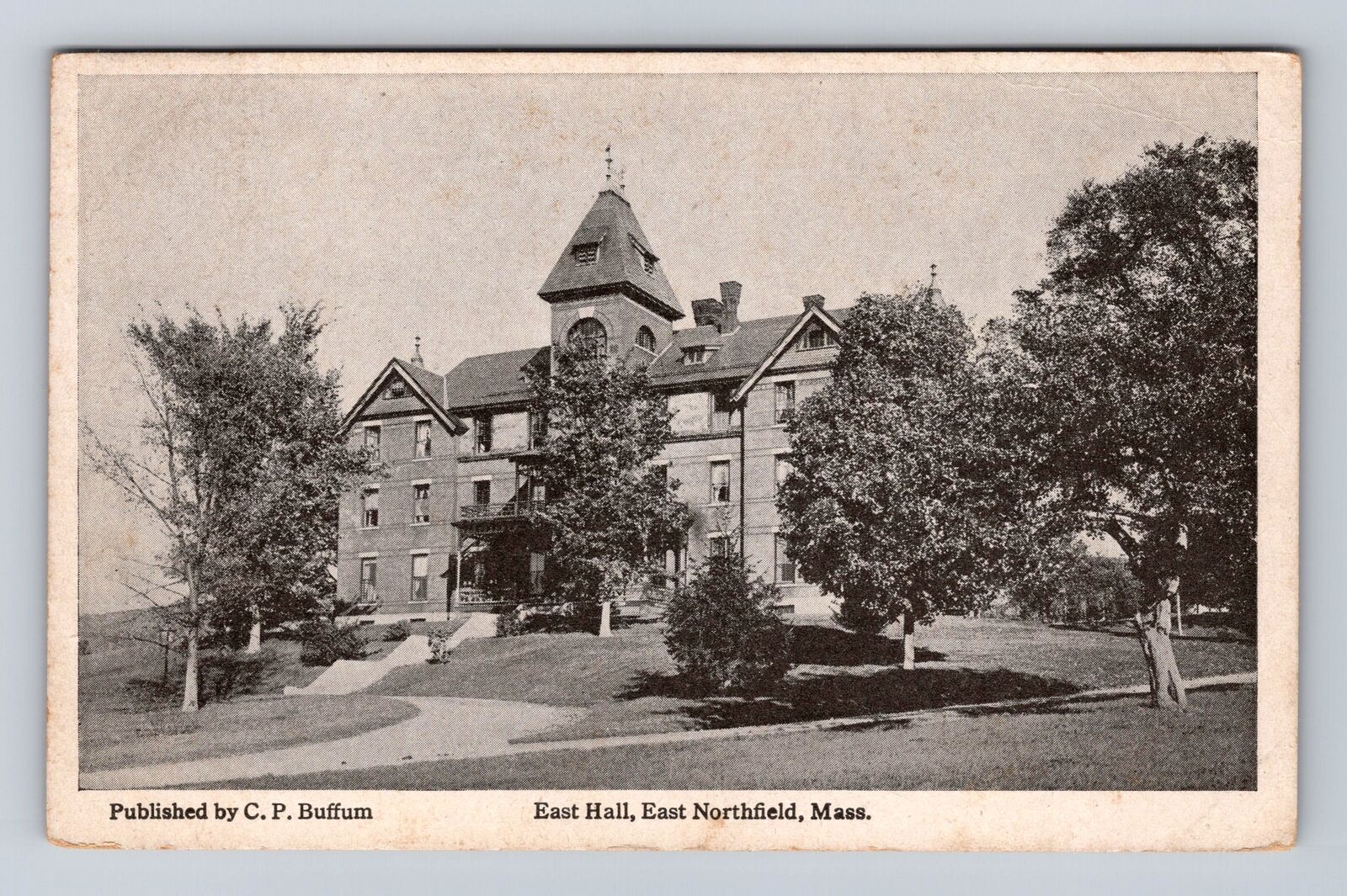 Northfield MA-Massachusetts, East Northfield, East Hall Antique Vintage Postcard