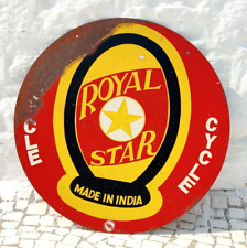 1950s Vintage Royal Star Norton Cycle Advertising Tin Sign Board Round Old EB442 picture