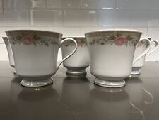 Fairfield Fine China Set Of 5 Tea Cups Made in China - White With Floral Trim picture