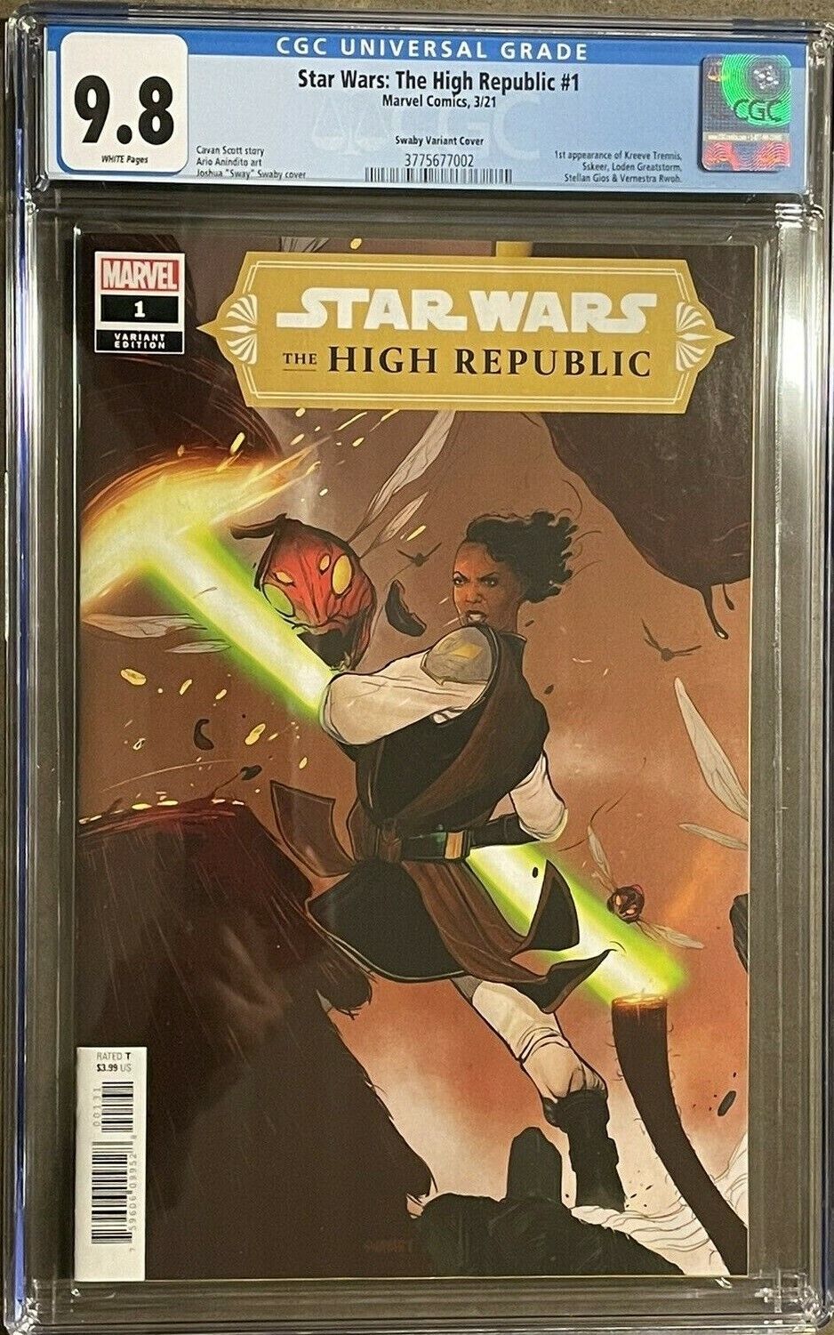 🔥 STAR WARS THE HIGH REPUBLIC #1 (2020,MARVEL) 1:25 SWAY VARIANT CGC 9.8