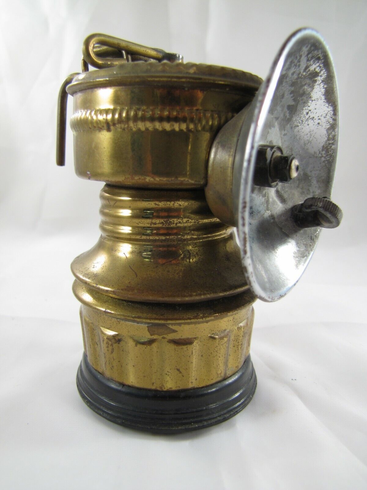 Vintage Guy\'s Dropper Miners Brass Carbide Light Lamp Patent 1925