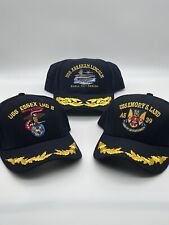 USS ESSEX LHD2 USS ABRAHAM LINCOLN CVN72 USS EMORY LAND AS39 USN NAVY BALL CAPS picture