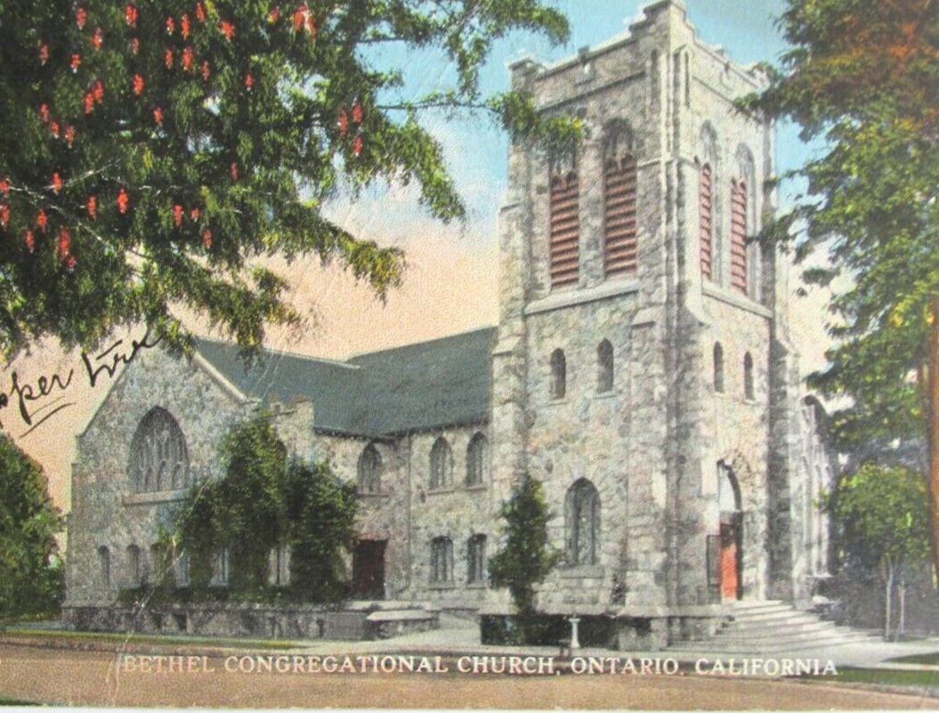 1922 ONTARIO CALIFORNIA Ca., Postcard Bethel Congregational Church Divided Back