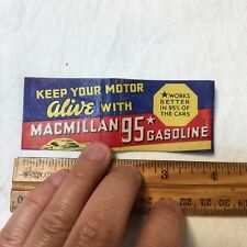 Matchbook MacMillan 95 Gasoline Ring-Free Motor Oil  Vintage picture