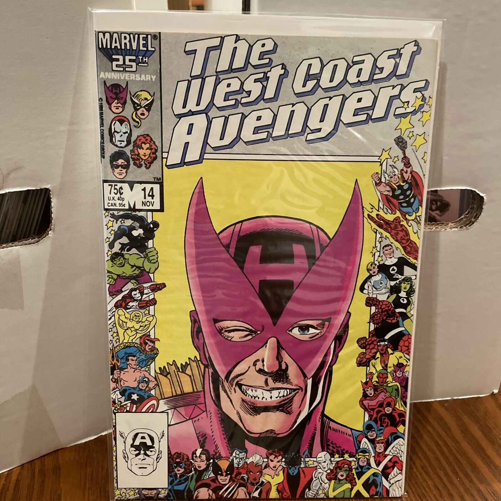 West Coast Avengers #14 - Hawkeye 25th Anniversary Cover - Marvel Comics 1986