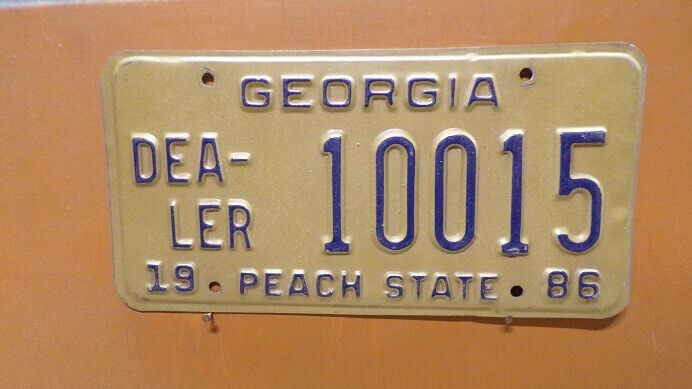 1986 Georgia  License Plate