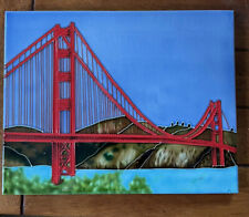 Golden Gate Bridge Ceramic SF Art Tile 11x14 Handpainted High-Gloss  picture