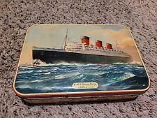 Vintage Metal Tin Bensons Confectionery England RMS Queen Mary picture