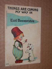 EAST DUMMERSTON VT - 1910'S POSTCARD - PENNANT GREETINGS - BOY and DOG - WINDHAM picture