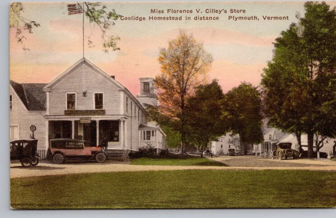 Postcard VT Miss Florence V. Cilley's Store Plymouth Vermont
