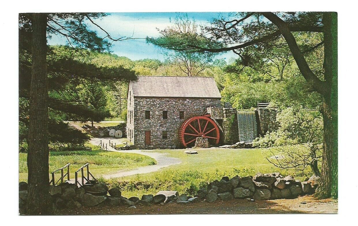 Sudbury Massachusetts MA Postcard Grist Mill Hydro Power Vintage