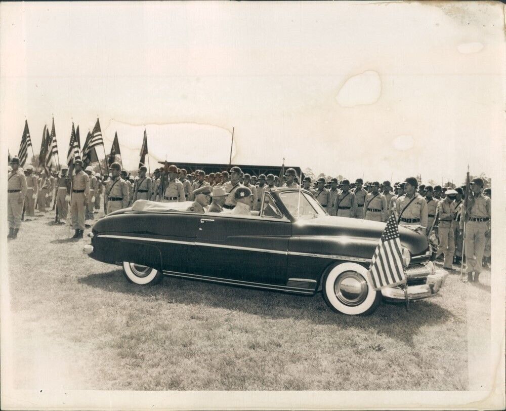 President Harry Truman Visits Fort Benning Georgia Press Photo