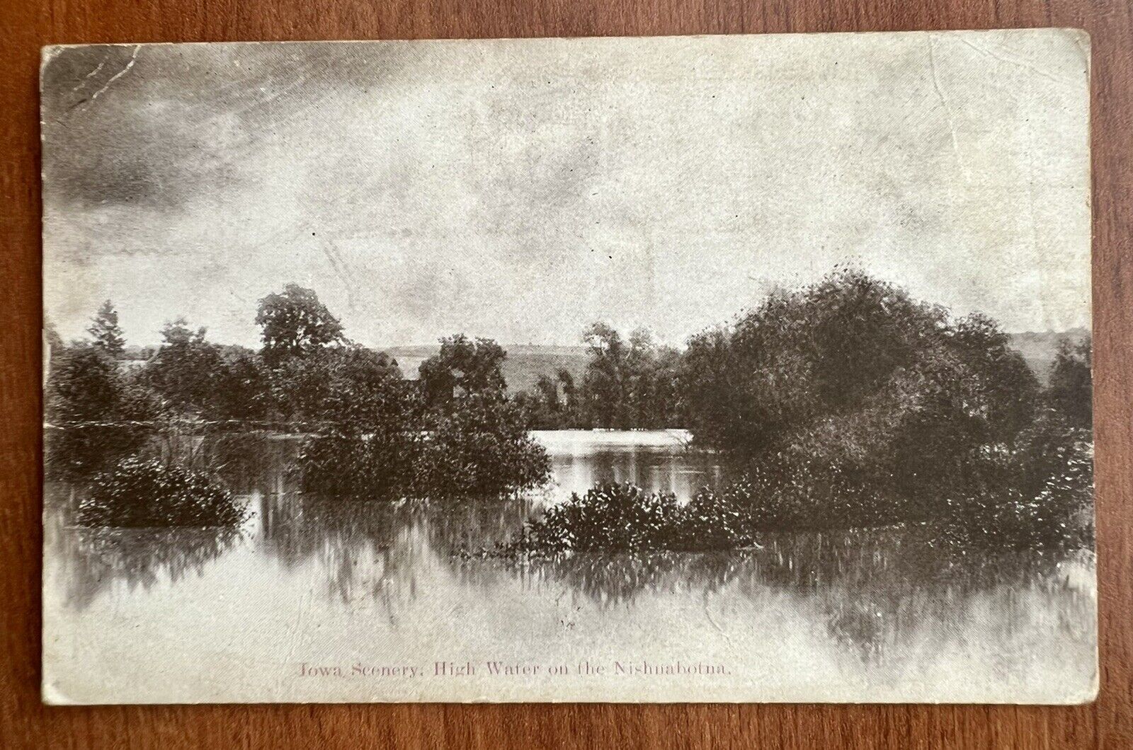 Iowa Scenery High Water On The Nishnabotna River Vintage Postcard