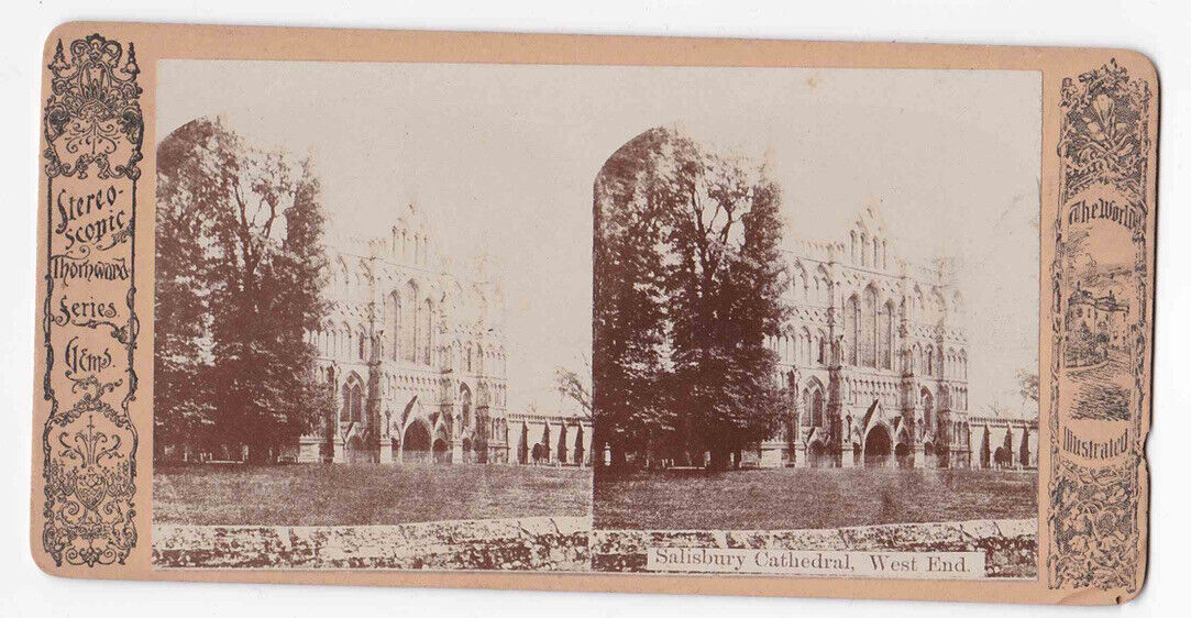 Antique 1891 Salisbury Cathedral England Thornward Series Photo Card P024