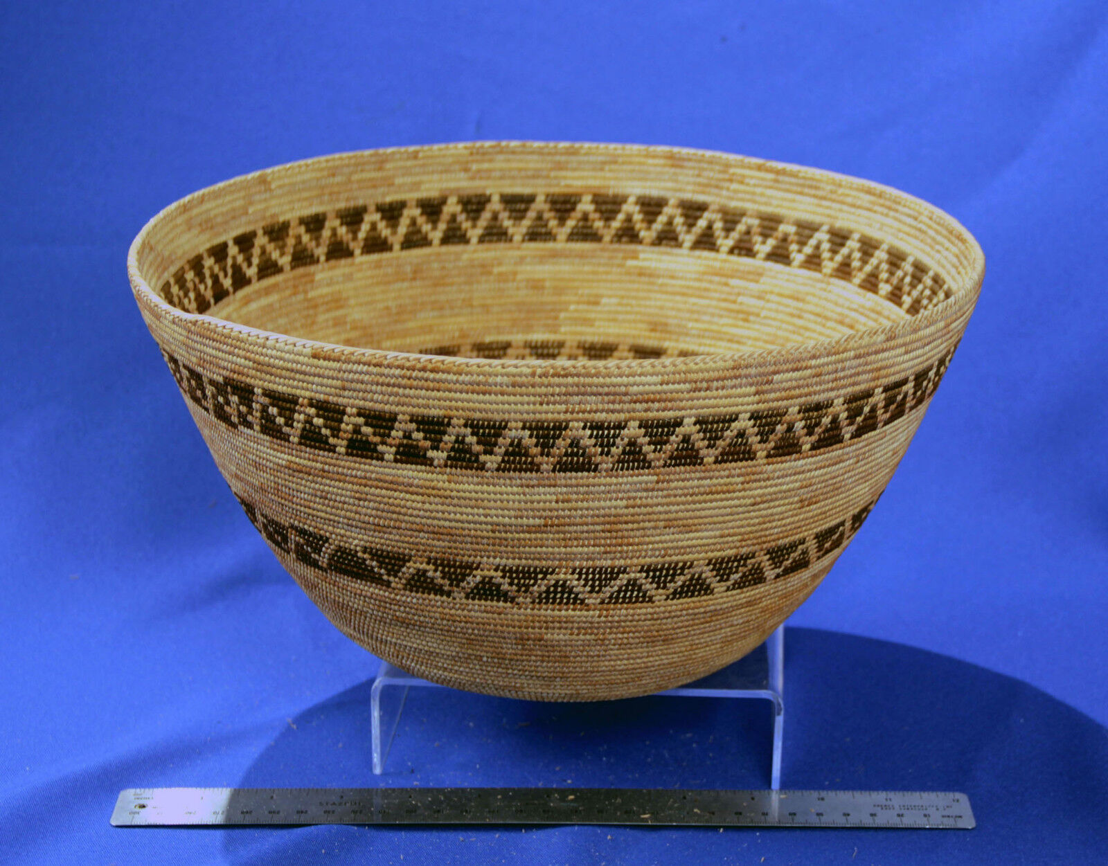 Mono Basketry Open Bowl with Snake Bands by Mollie Chepo c.1920s 12\